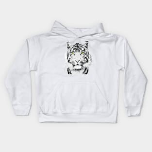 Dramatic White Tiger Vector Art Design Kids Hoodie